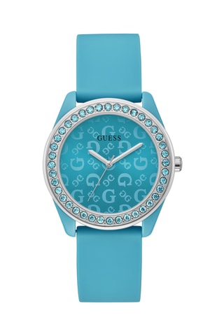 Montre à quartz en silicone - Bleu et argenté