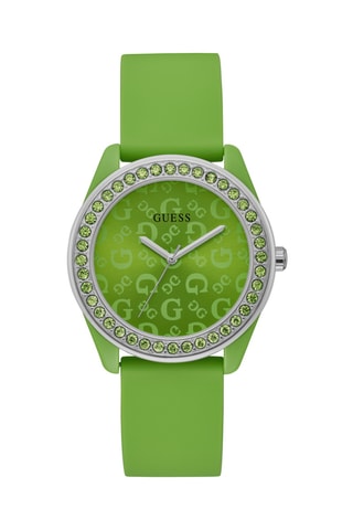 Montre à quartz en silicone - Vert et argenté