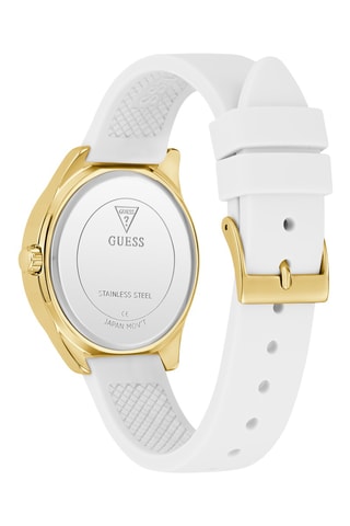 Montre à quartz en silicone - Blanc et doré