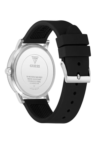 Montre à quartz en silicone - Noir et argenté