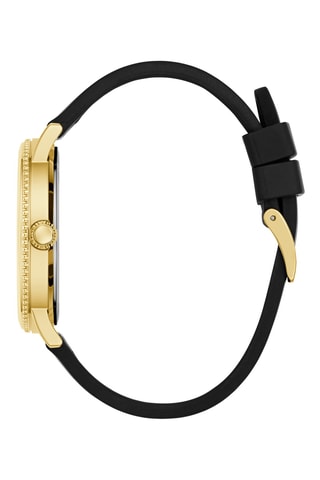 Montre à quartz en silicone - Noir et doré