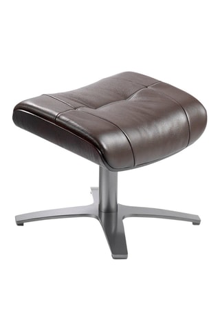 Repose-pieds en cuir - Marron foncé