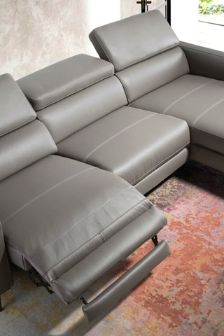 Canapé d'angle droit en cuir -
Gris