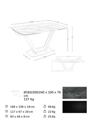 Table extensible - Gris