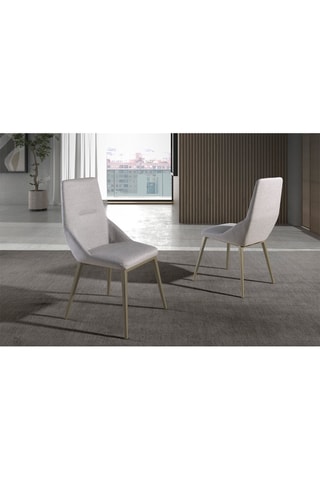 2 chaises Gris clair et doré