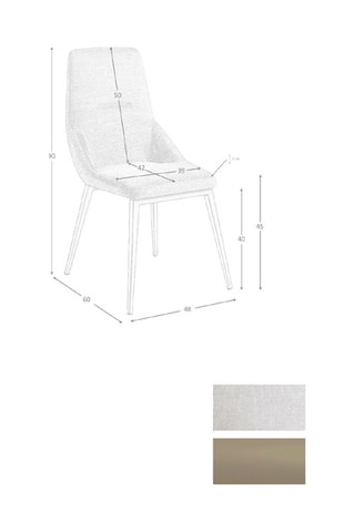 2 chaises Gris clair et doré