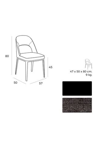 2 chaises Gris foncé et marron