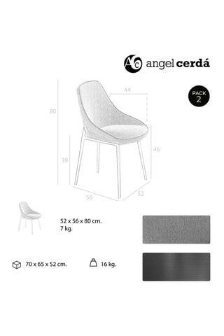 2 chaises Gris et noir