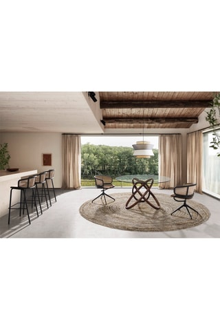 Chaise - Marron foncé et naturel