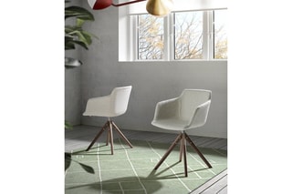 Chaise pivotante - Blanc et naturel