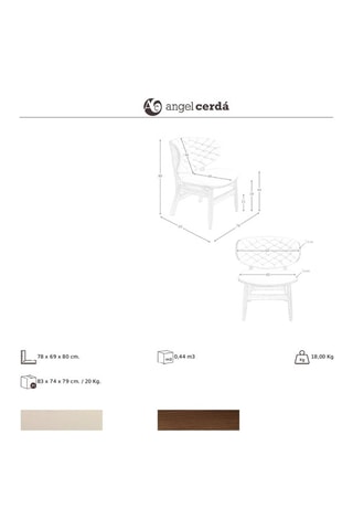 Fauteuil - Beige et naturel - En similicuir