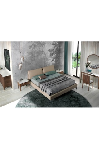 Buffet 4 portes - Imitation noyer et blanc