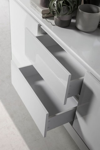 Buffet 2 portes - Blanc et transparent