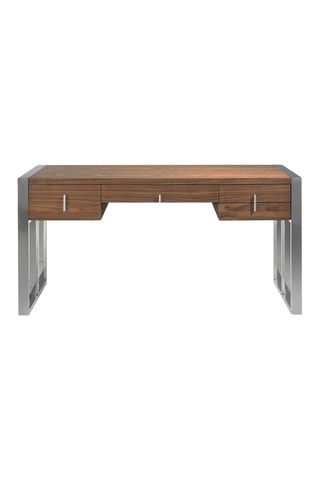 Bureau Imitation noyer et argenté