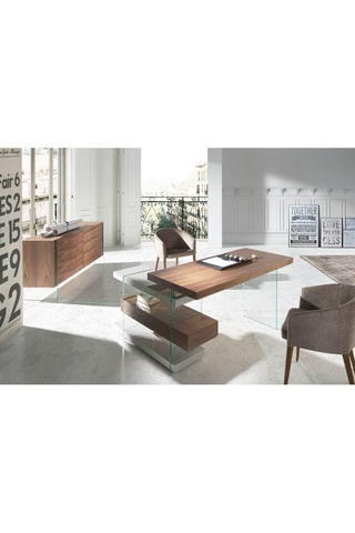 Bureau - Imitation noyer et gris clair