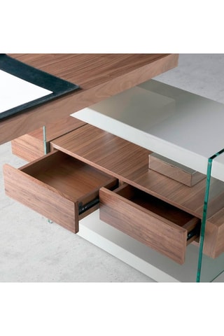 Bureau - Imitation noyer et gris clair