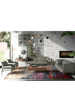 Table basse - Imitation noyer et transparent