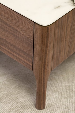 Table basse Imitation noyer et blanc