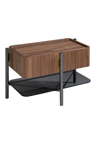 Table de chevet 1 tiroir en noyer - 65 x 39 x 39 cm