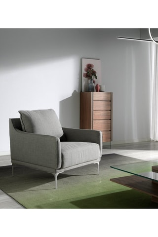 Chiffonnier 5 tiroirs - Imitation noyer et transparent