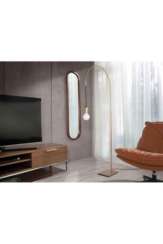 Miroir ovale - Imitation bois