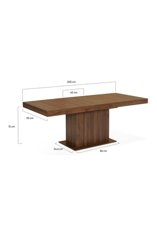 Table extensible - Imitation noyer