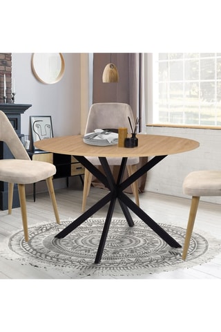 Table à manger Soline - Imitation bois et noir