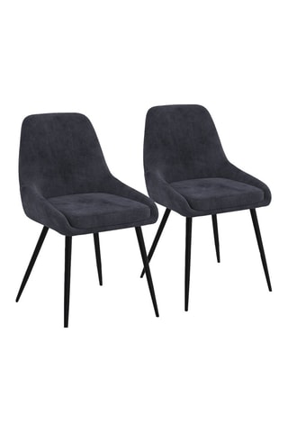 2 chaises Olivia - 47,5 x 79 x 54 cm - Revêtement en velours