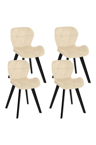 4 chaises en bois et hévéa Daisy - 50 x 79 x 47,5 cm