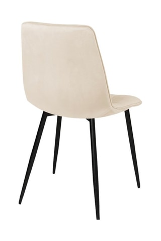 6 chaises Linda - Crème - Revêtement en velours