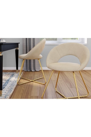 2 chaises Malone - 50 x 60 x 79 cm - Revêtement en velours