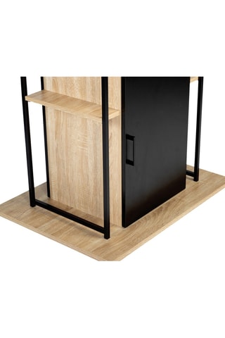 Ilot central Théo - Marron et noir - 80 x 110 x 82 cm