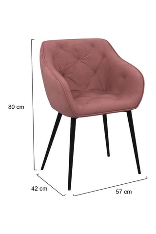 2 fauteuils Julia - Rose et noir - Velours