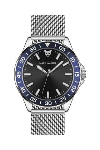 Montre à quartz en acier Barcelona - Argenté et noir