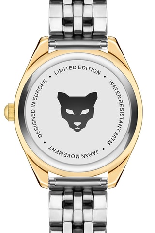 Montre à quartz en acier et zircons Porto - Argenté et doré