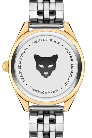 Montre à quartz en acier et zircons Marrakech - Argenté et doré