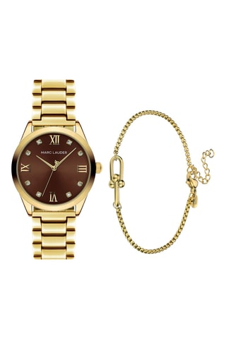 Coffret montre à quartz en zircons et bracelet Marrakech