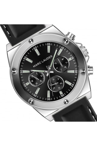 Montre à quartz en silicone Mykonos - Argenté et noir