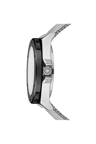 Montre à quartz en acier Cologne - Argenté et noir