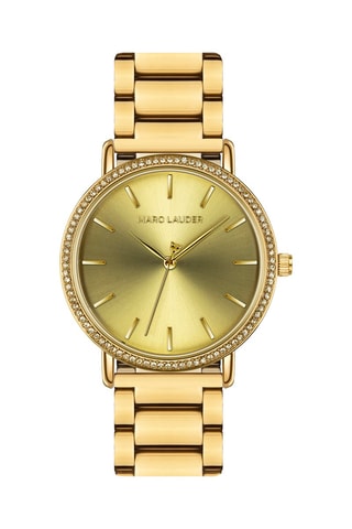 Montre à quartz en acier - Doré