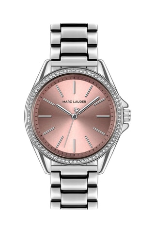 Montre à quartz en acier St Tropez - Argenté et rose