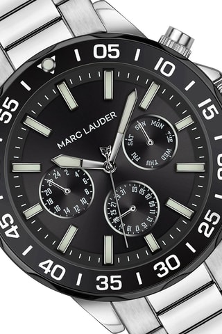 Montre à quartz en acier Avignon - Argenté et noir