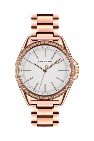 Montre à quartz en acier Malaga - Doré rose et blanc