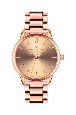 Montre à quartz en acier - Doré rose