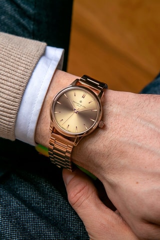 Montre à quartz en acier - Doré rose