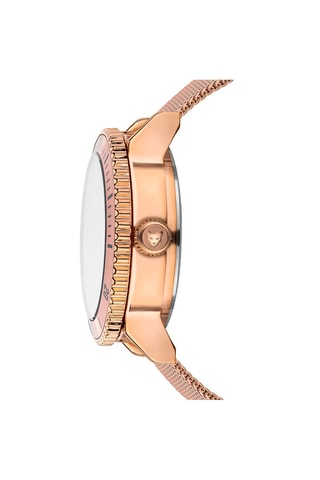 Montre à quartz en acier Rome Doré rose et gris