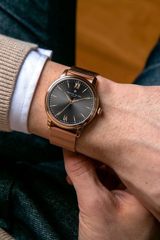 Montre à quartz en acier - Doré rose