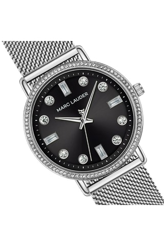 Montre à quartz en acier Lisbon - Argenté et noir