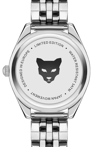 Montre à quartz en acier et zircons Edinburgh - Argenté et noir