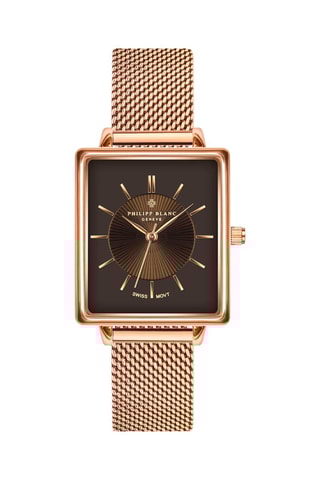 Montre à quartz en acier - Doré rose et noir